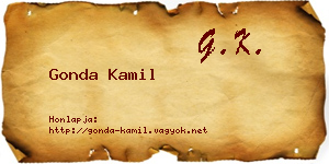 Gonda Kamil névjegykártya